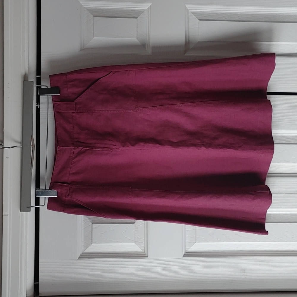 Eddie Bauer 100% Linen Cool Comfort a-line skirt purple Size 6